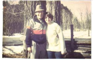 Dad & Christine 1987, by the sugar bush